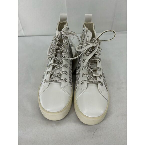 Steve Madden Bondi Women's High Top Sneakers White Rhinestones Size 7 NWT - Picture 5 of 10